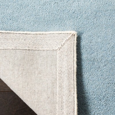 Hand-Tufted Blue and Ivory Wool Rectangular Rug, 3' x 5'