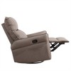 Vynxaria Brown 360° Swivel PU Rocking Recliner Chair Nursery Rocking Chair - 3 of 4