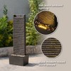 Teamson Home 38" Metal Fiberglass and Polyresin Cascading Ridged Water Fountain Dark Gray - 3 of 4