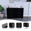 SUGIFT 6 Drawer Dresser, Modern Wood Chest of Drawers with Metal Handles for Bedroom Living Room Hallway Entryway, Black - 3 of 4