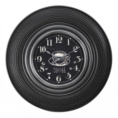 GlasFlength Wall Clocks Non Ticking Clock Digital Wall Clock Silent Vintage Decorative Wall Clocks for Living Room, Gray, 20"*2"*20"