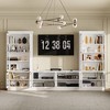 Famapy White Large Entertainment Center TV Stand with Glass - Door Cabinets - 2 of 4
