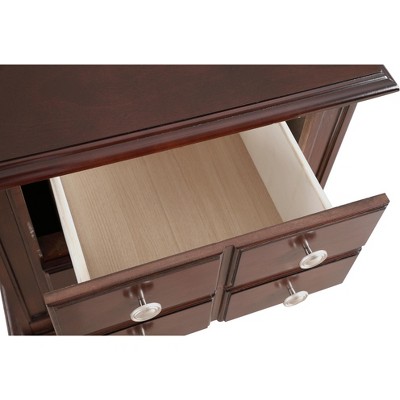 Summit Cappuccino 5-Drawer Solid Wood Veneer Nightstand