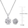 EVERLY JEWELRY | Sterling Silver 1/10 CT TDW Diamond Flower Pendant with Chain and Stud Earrings Set - 2 of 4
