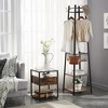 VECELO Freestanding Industrial Coat Rack with Metal Basket, 2 Shelves & 8 Dual Hooks – Entryway Hall Tree for Hats, Bags, and Scarves - 4 of 4