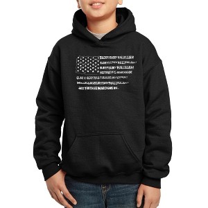 LA Pop Art Boy's Word Art Hooded Sweatshirt - Glory Hallelujah Flag - 1 of 4