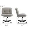 FONTOI Task and Office Chairs, Office Chair with Cross-Leg and Adjustable Height, Armless Swivel for Home Office, Brown, 26.3"*36.8"*26.7" - 2 of 4