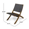 Christopher Knight Home Octavia Outdoor Acacia Wood and Strapping Belt Folding Chairs (Set of 2), Brown and Gray - 2 of 4
