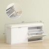 Shoe Storage Bench with Padded Seat Cushion and Flip-Drawer, Entryway Bench, Shoe Cabinet, 40.9x10.2x18.7 Inches - 3 of 4