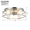 Parrot Uncle 15" Modern Silver 3-Light Flush Mount Ceiling Light - 3 of 4