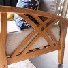 Cambridge Casual Carmel Teak Wood Patio Outdoor Loveseat with Tan Cushion - 4 of 4
