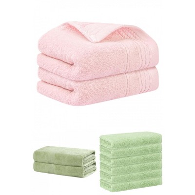 REGALWOVEN Striped Soft Absorbent Bathroom Cotton Towel Set 3 Pcs