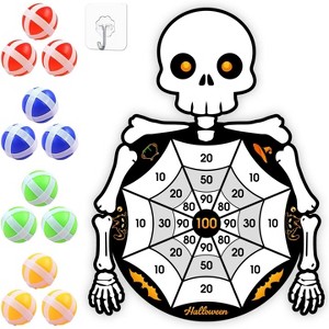 Hachikiko Halloween Party Games - Dart Board with 12 Sticky Balls,Trunk or Treat Games for Kids 3+, Halloween Activities Decorations - 1 of 4