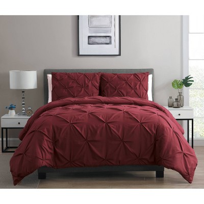 Queen Carmen Duvet Cover Set Burgundy - VCNY Home