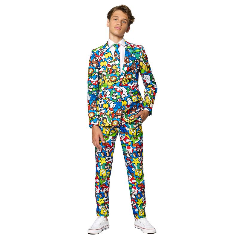 OppoSuits Teen Boys Suit - Super Mario - Multicolor, 1 of 6