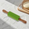 Unique Bargains Rolling Pin Small Silicone Solid Wood 1 Pc - 2 of 4