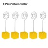 Unique Bargains Metal Resin Cube Base Circle Shape Pictures Memo Place Card Holder 5 Pcs - 3 of 4