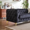 61.25" Deluxe Velvet Chesterfield Sofa with Tufted Buttons, 2 Pillows & Solid Frame - 3 of 4