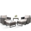 Buenhomino Patio Furniture Set Outdoor High Back Swivel Rocker Patio Chairs, 5PCS Wicker Conversation Set for Deck Yard and Poolside - 2 of 4