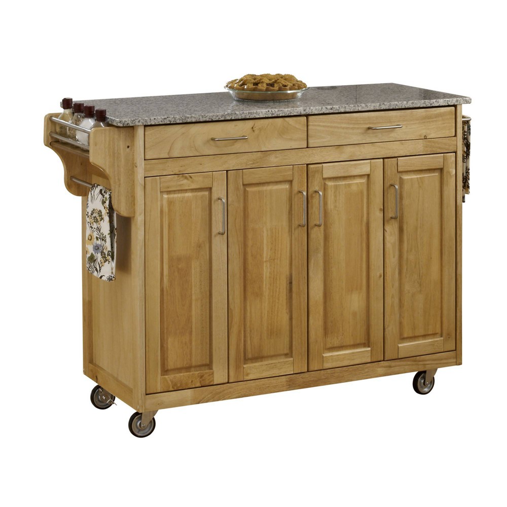Photos - Other Furniture 34.75" Kitchen Carts And Islands with Granite Top Natural - Home Styles Gr