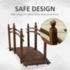7.5' Fir Wood Garden Bridge Arc Walkway with Side Railings, Perfect for Backyards, Gardens, & Streams, Carbonized - 3 of 4