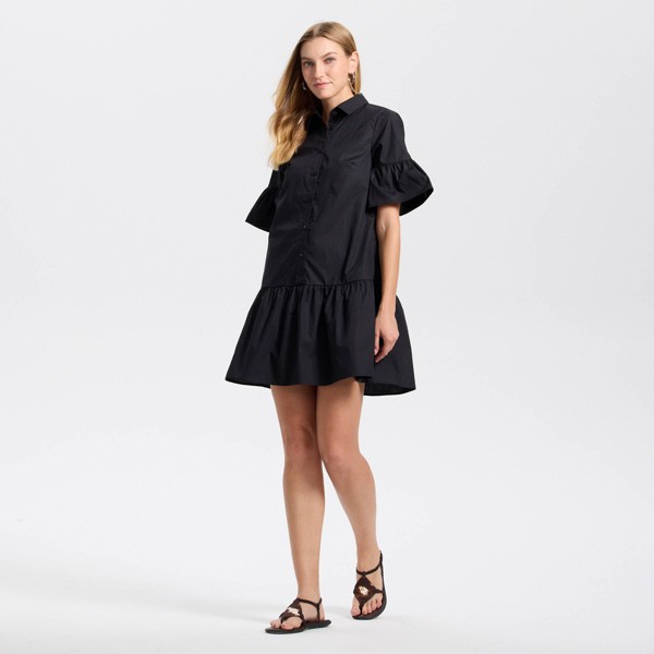 Vestido camisero mini de popelina manga codo para mujer - Universal Thread™ 3