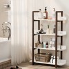 Vertical Bookshelf, 4-Tier Bookcase, Narrow Spine Book Shelf for Small Space, Corner Standing Shelf for Living Room, Study, Entryway - 2 of 4