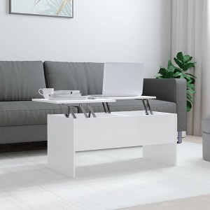 vidaXL Coffee Table High Gloss White 40.2 in.x19.9 in.x18.3 in. Engineered Wood - 1 of 4
