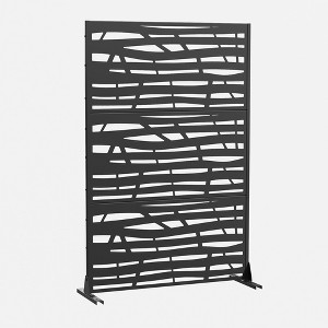 47-inches W x 72-inches H Black Galvanized Sheet Screen Outdoor and lndoor Divider for Balcony Patio Garden Room Divider (Jungle) - 1 of 4