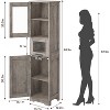 Tall Bathroom Cabinet, Narrow Storage Cabinet , 67” Freestanding Floor Linen Slim Cabinet for Laundry Room, Kitchen, Living Room, Small Spaces - 2 of 4