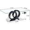 ALEXOUN 47.2 Inch Coffee Table - Modern Stylish Rectangle Glass Coffee Table with MDF Base,Clear Tempered Glass,for Living Room & Office - 3 of 4
