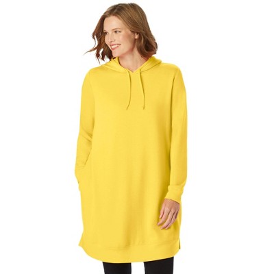 Woman Within Plus Size Longer-Length Hoodie Sweatshirt.