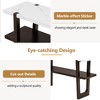 DOMETOUR Narrow Console Table, Marble-Effect Top, Retro Entryway Table with Shelf for Hallway, Living Room, Sofa Table - 3 of 4