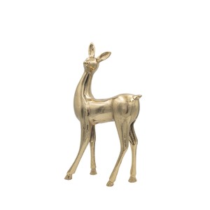 Storied Home Cast Aluminum Deer, Gold Finish - 1 of 2
