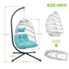 CAVINAS Outdoor Egg Hanging Chair with Stand,Patio Wicker Swing Egg Chair  with Cushion,Outdoor Swing for Backyard Garden - 3 of 4