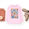 The Juniper Shop Watercolor Daisy Garden Youth Long Sleeve Tee - M - Pink - 3 of 4