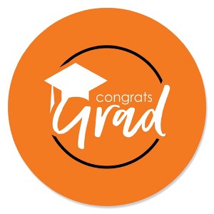 Big Dot of Happiness Orange Grad - Best is Yet to Come - Orange Graduation Party Circle Sticker Labels - 24 Count - 1 of 4