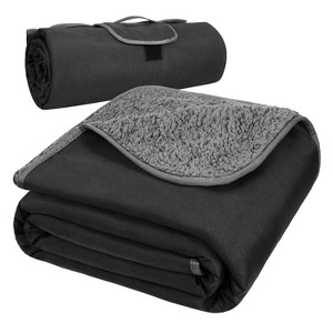 Tirrinia Large Waterproof Outdoor Blanket, Fleece Warm Windproof Camping Blanket for Stadium Beach Football Concerts Car - 1 of 4
