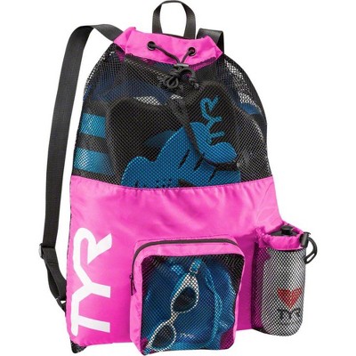 mesh pink backpack