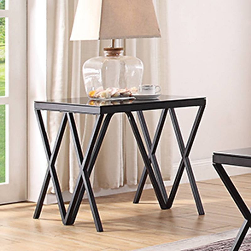 Magenta 22&#34; Accent Tables Black and Glass - Acme Furniture, 1 of 10