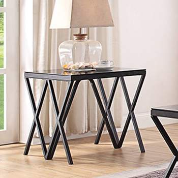 Magenta 22" Accent Tables Black and Glass - Acme Furniture