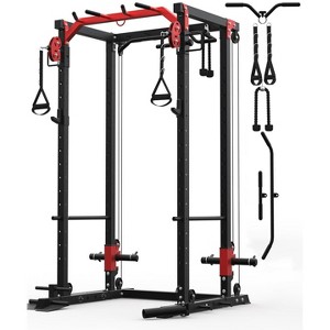 Coucheta Power Cage, 2000LBS Squat Rack for Home Gym with Adjustable Cable Crossover System, Weight Workout Machine,Multi-Function Weight Cage - 1 of 4