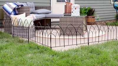 Narbonne Black Steel Gothic Garden Fence Panels Set of 5