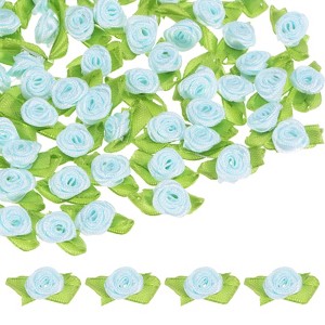 Unique Bargains Mini Ribbon Roses Fabric for Crafts Wedding 100 Pcs - 1 of 4