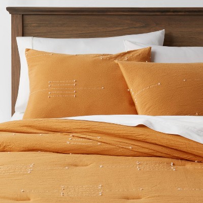 California King Clipped Linework Comforter & Sham Set Mustard - Threshold™