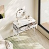 Itopfox Small Desk with Drawers for Bedroom, Vanity Desk Without Mirror, Writing Table with Bookshelf, Computer Table with Storage Drawers, White - 2 of 4