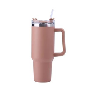 30OZ Straw Coffee Insulation Cup W/ Handle Portable Car Stainless Steel Water Bottle LargeCapacity Travel BPA Free Thermal Mug - 1 of 4