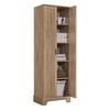 TIRAMISUBEST Storage Cabinet with Two Doors for Bathroom, Office, Adjustable Shelf, MDF Board, Brown - 4 of 4