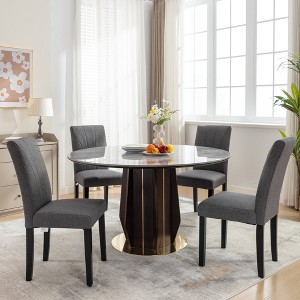 VECELO Upholstered Dining Chairs Parsons Chairs Modern Armless With High Back Wooden Legs for Kitchen/Living Room Set of   2 / 4 / 6 - 1 of 4
