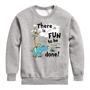 Boys' - Dr. Seuss - Fun To Be Done Graphic Long Sleeve Fleece Sweatshirt - 1 of 4
